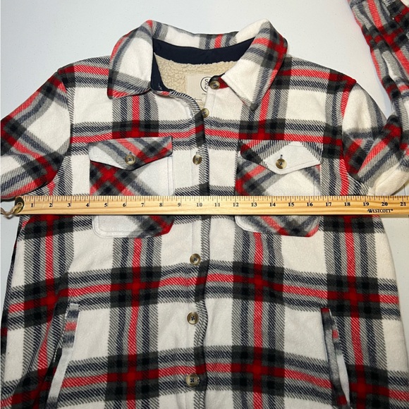 Sage Women's Long Sleeve Plaid Super Plush Sherpa Lined Fleece Shirt Jacket M - Picture 14 of 14